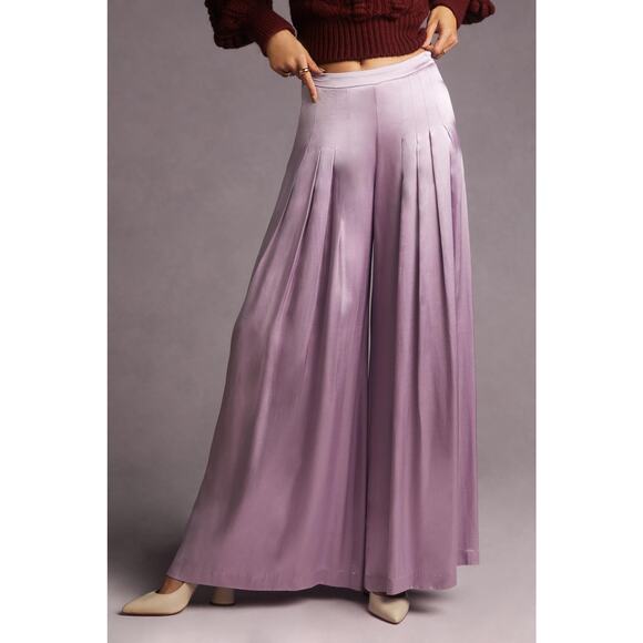 NWT Anthropologie Purple Pleated Shine Pants - Size 6 - Picture 3 of 7